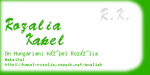 rozalia kapel business card